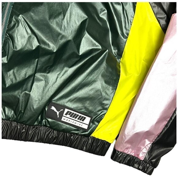 Puma Lightweight Nylon Cropped Designer Bomber Jacket - Womens Medium - Picture 3 of 4